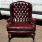 Red Leather Chesterfield Buttoned Back Armchair