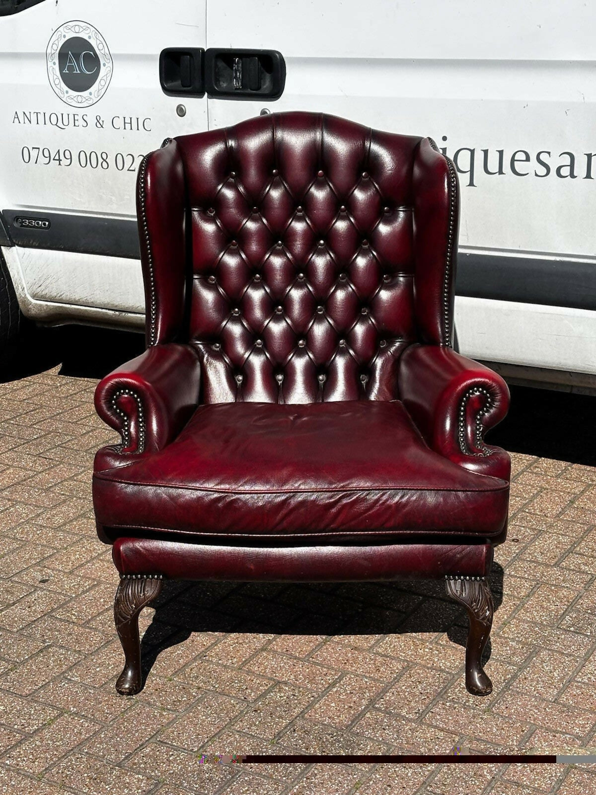 Red Leather Chesterfield Buttoned Back Armchair