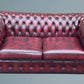 English Leather Chesterfield Sofa Bed / Settee