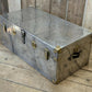 Aluminium and brass vintage travel trunk