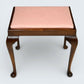 Vintage Dressing Table Stool Queen Anne Style Mahogany Pink FREE UK Delivery