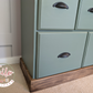 Professionally Upcycled 9-Drawer Captain's Chest – Sage Green & Dark Wood