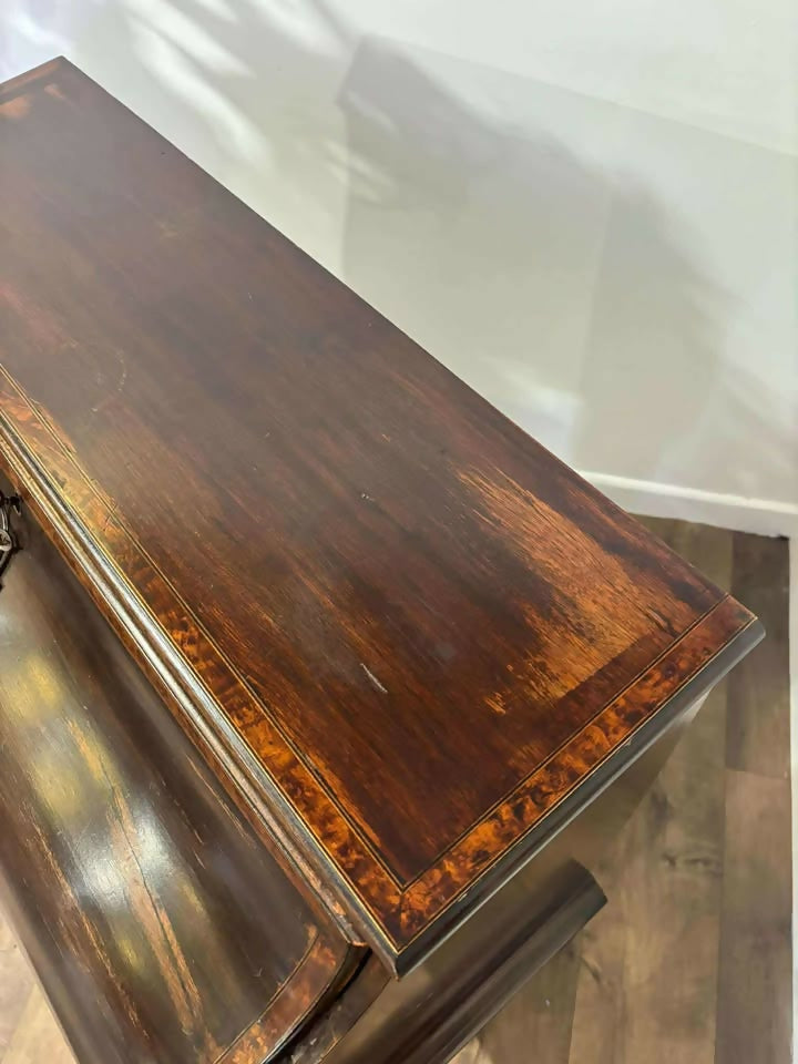 Edwardian Mahogany Cross Banded Bombay Bureau