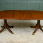 Regency Solid Mahogany Extending Dining Table with Leaf - Twin Pedestal - 194 cm