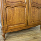 Wardrobe Vintage French Louis XVI Style Oak Two Door Carved Armoire LOT 6493