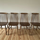 Vintage Set of 4 Mid Century Ercol Style Dining Chairs Stick Back Elm Chairs