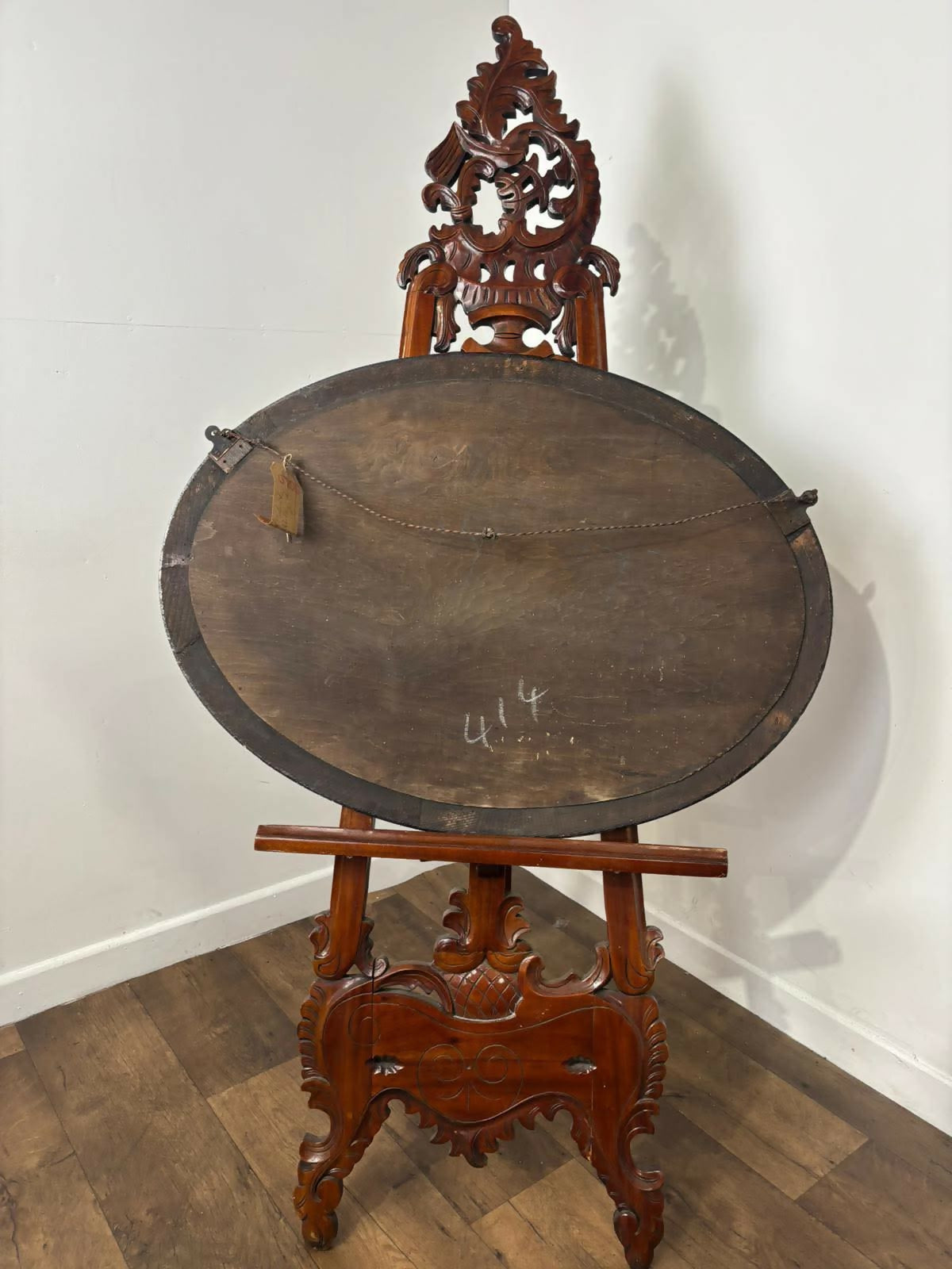 Vintage Mahogany Oval Wall Mirror