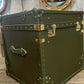 Luxury Leather Olive Green End Table Trunk