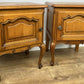 Pair of Bedside Tables Vintage French Louis Oak Nightstands Cabinets LOT 6306
