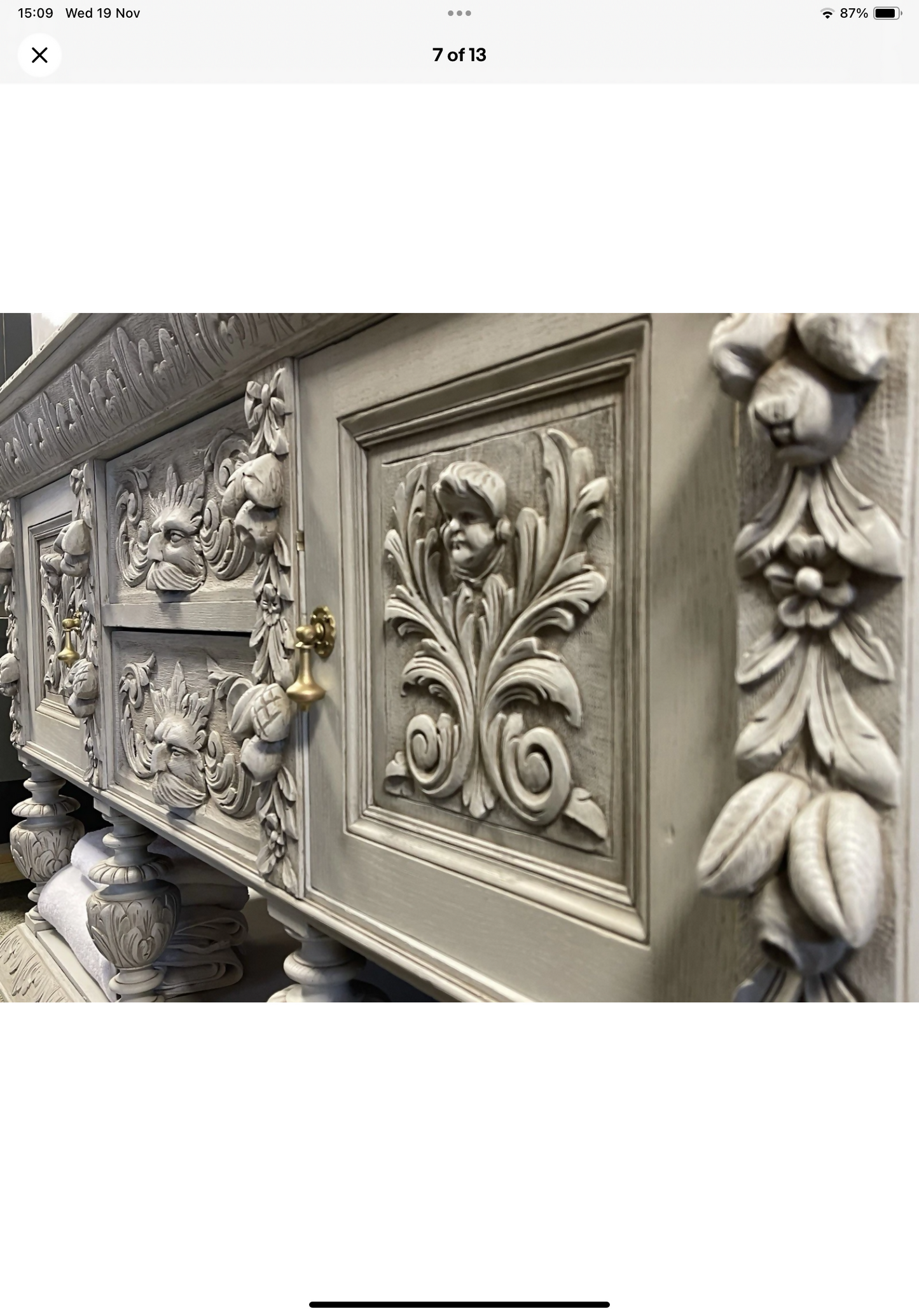 Victorian highly ornately carved Green Man Dresser