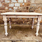 Stripped Pine Farmhouse Dining Table | Solid Wood Country Kitchen Table | Turned Legs Rustic Cottage Table