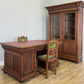Desk Antique French Style Oak Double Sided Carved Pedestal Desk LOT 6514