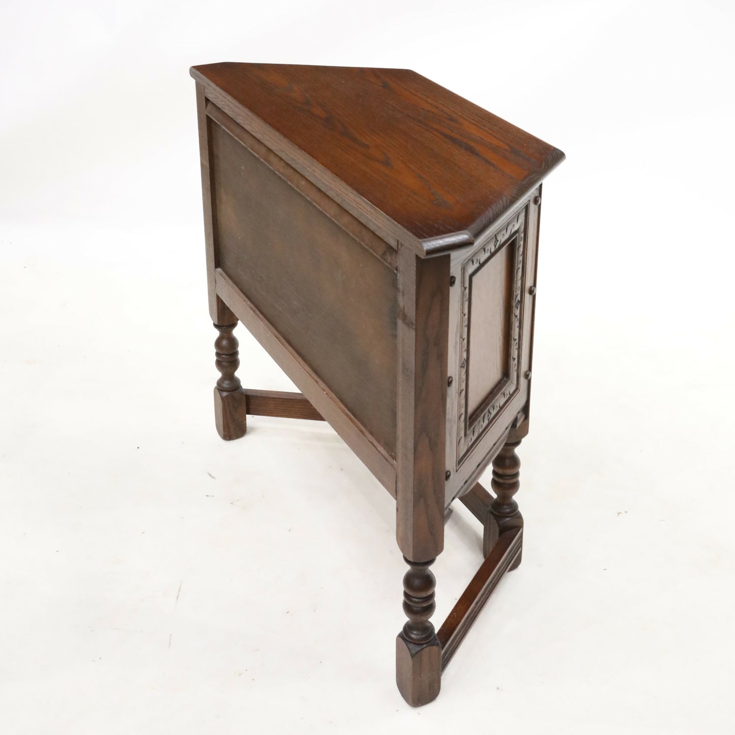 Old Charm Canted Table With Cupboard Finished In Tudor Brown FREE UK Delivery. SBR8978/1004D
