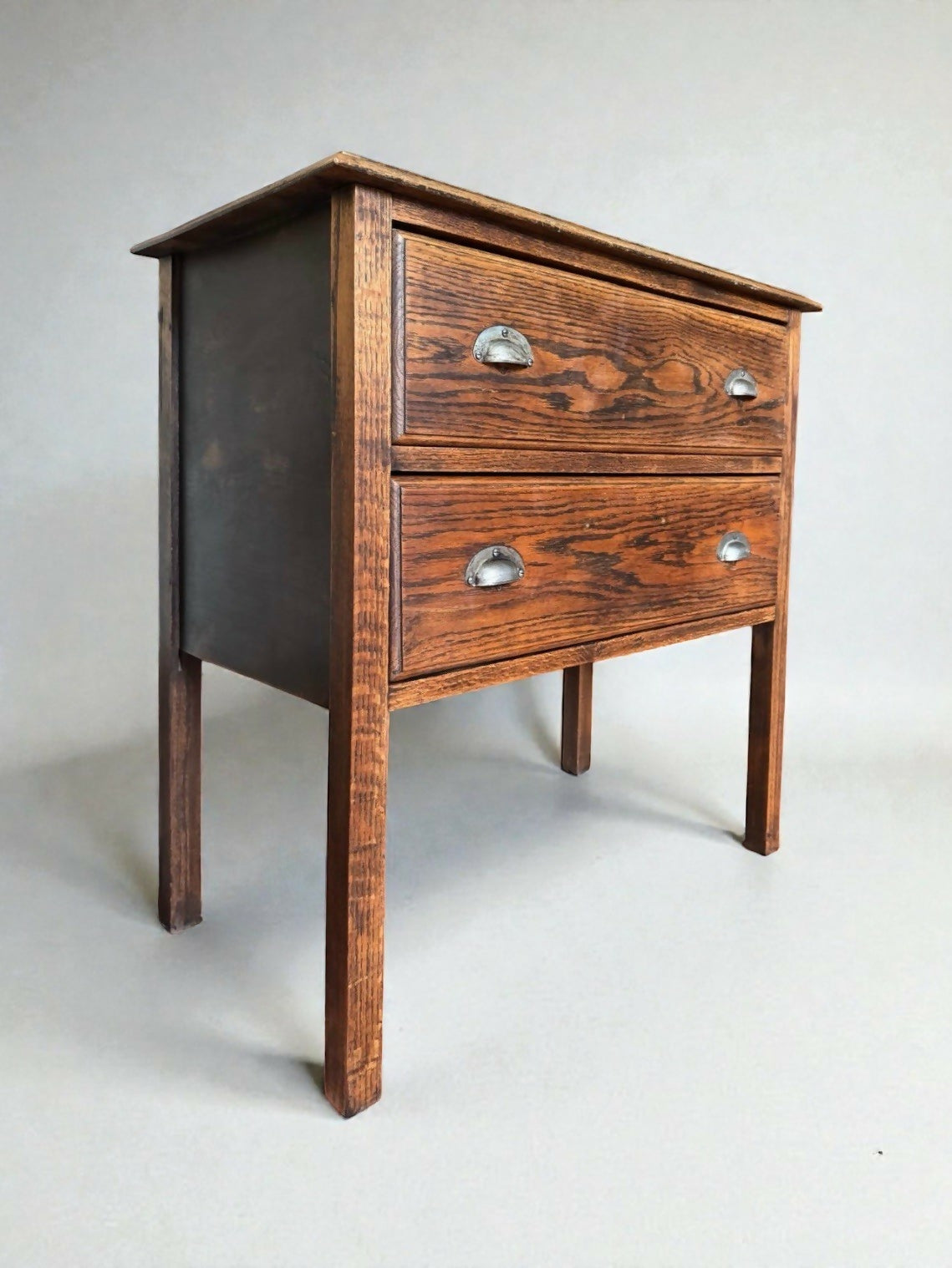 Vintage Oak Bedside Table Chest of Drawers Lowboy