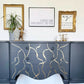 Vintage dark grey & gold leaf sideboard