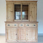 Rustic Antique Victorian Stripped Pitch Pine Cupboard Glazed Dresser Server