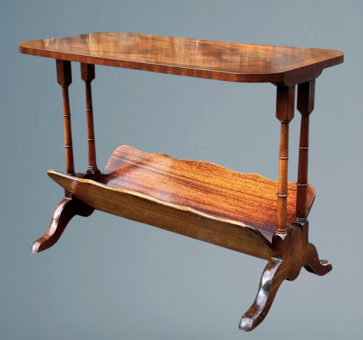 Reprodux Bevan Funnel Figured Mahogany Magazine Table