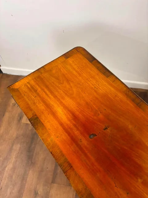 Victorian Crossbanded Mahogany Fold Over Tea Table