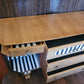 Art Deco Beautility Sideboard. Refinished Oak Cabinet. Striped vintage furniture.