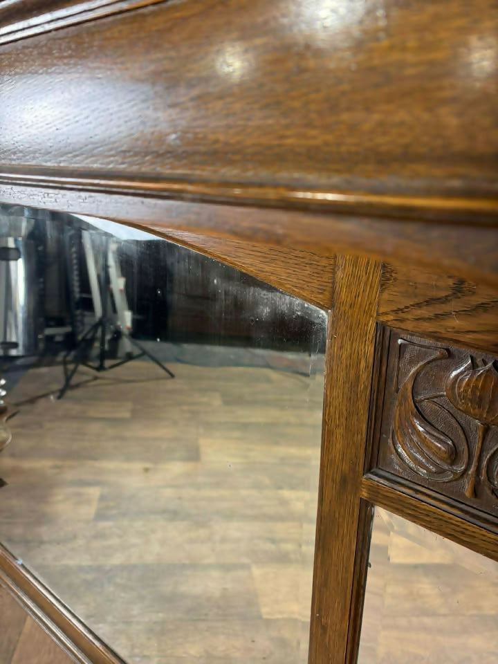 Art Nouveau Carved Sideboard Mirror