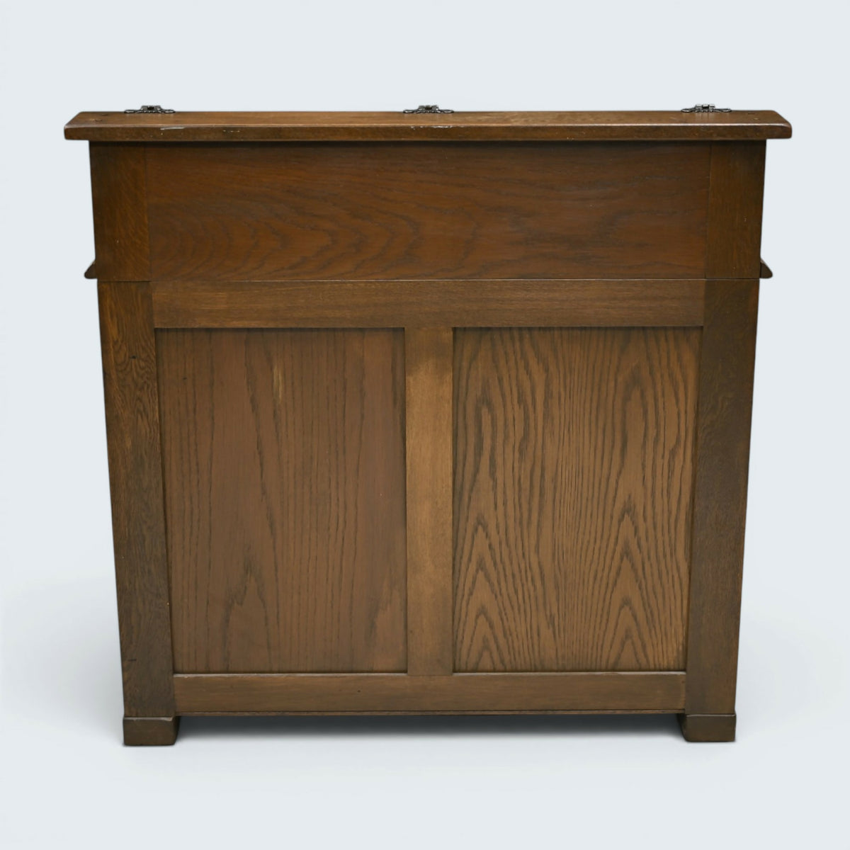 Old Charm Davenport Desk Red Hide Writing Slope Light Oak FREE UK Delivery*