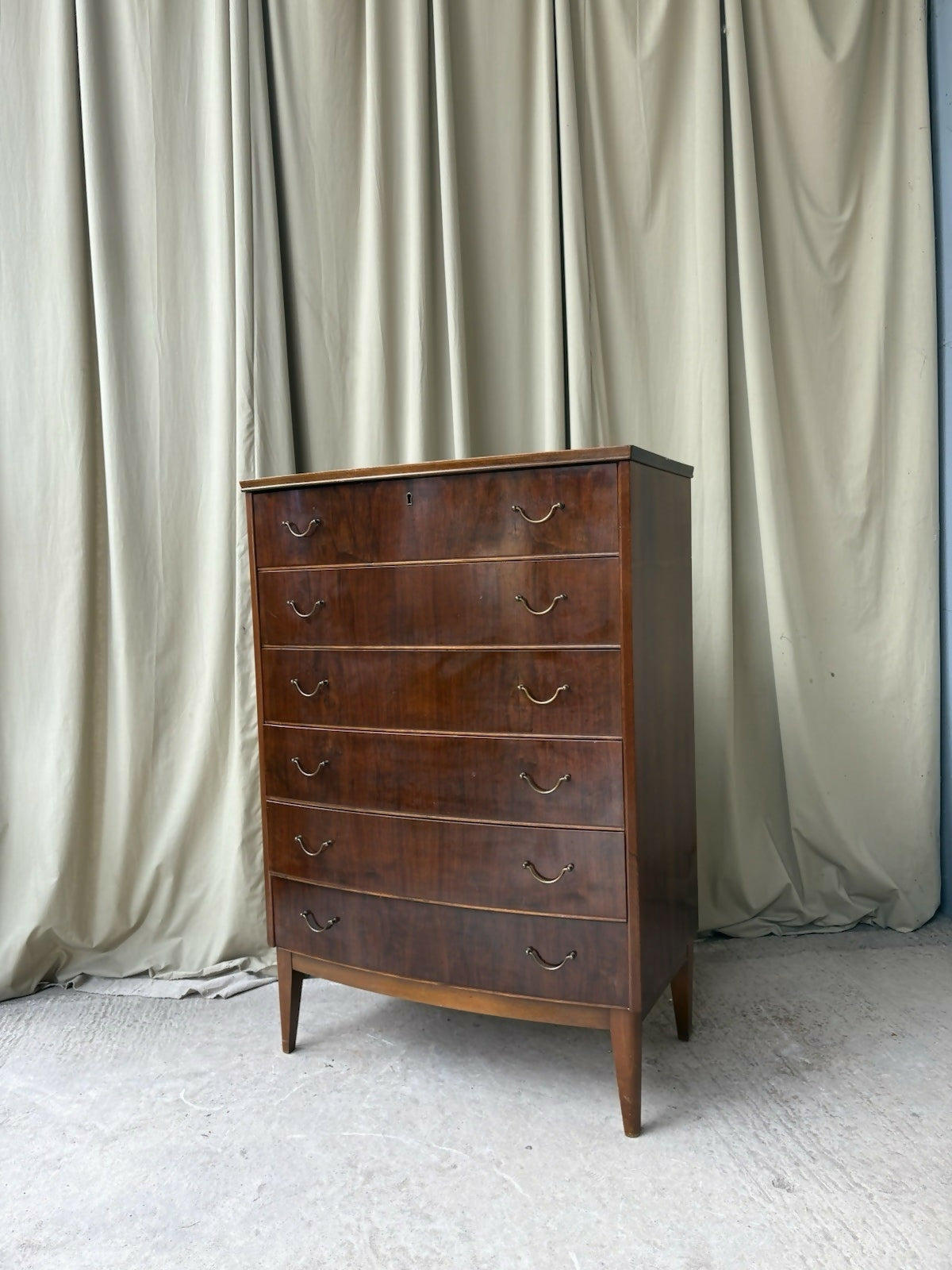 Vintage Tallboy Early Mid Century Chest Of Drawers Retro Scandi Danish R1207
