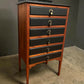 Antique Style 6 Drawer Chest Tallboy Cabinet Black/Wood Jewellery Storage 102cm