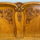 Bed Antique French Louis XVI Oak Double Bed Frame Carved Headboard LOT 3662