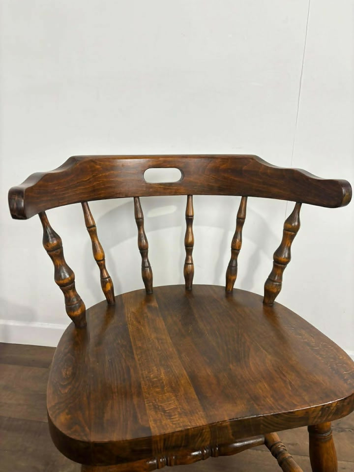 Pair of Oak Tub Style Spindle Back Chairs