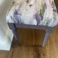 Vanity stool. Aubergine paint and matching fabric Height46cm, depth 40 cm length 50 cm