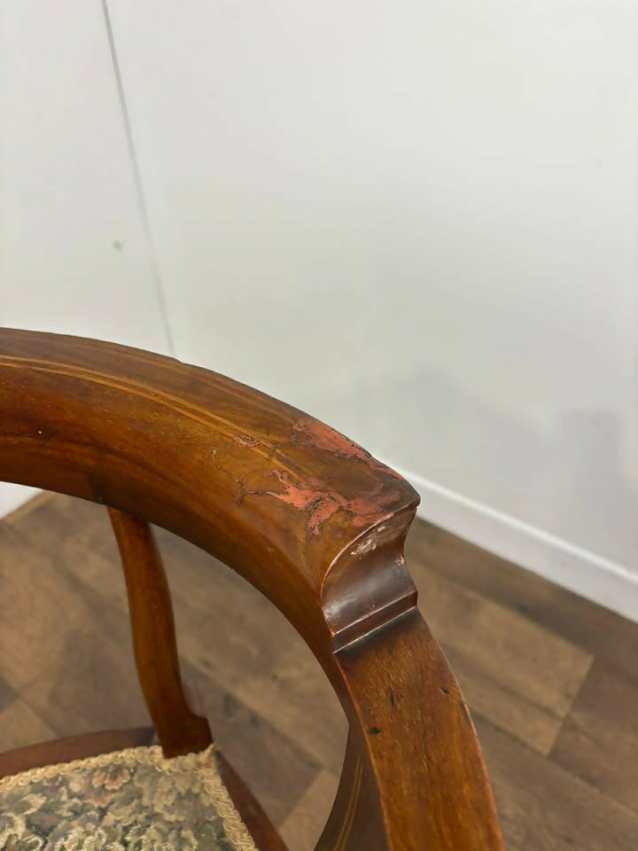 Edwardian Inlaid Mahogany Corner Chair