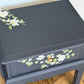 Vintage Stag minstrel navy blue bedside tables pair