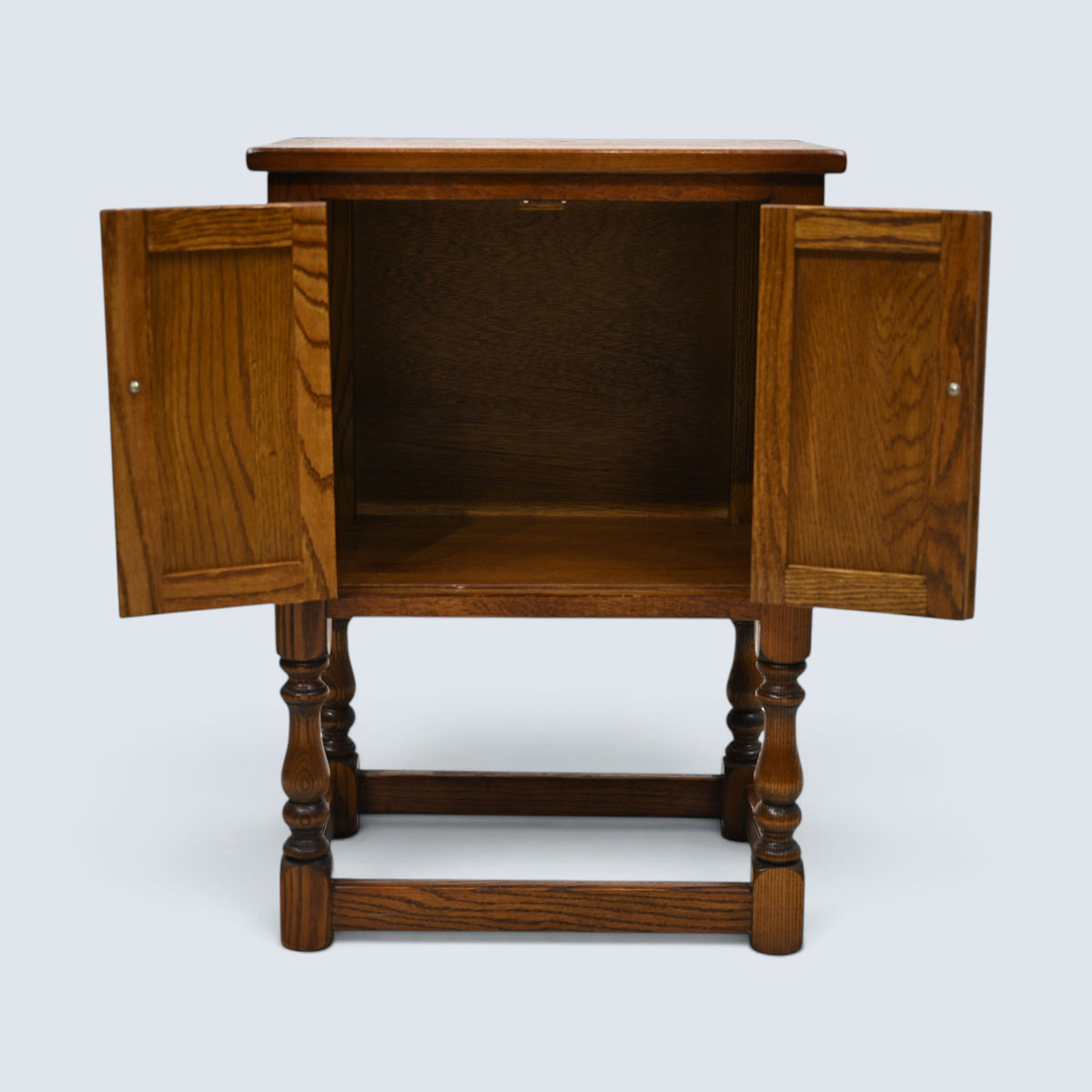 Old Charm Pedestal Cabinet/Side Table Linenfold Doors #1582 FREE UK Delivery*