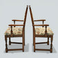2 Old Charm Dining Chairs Carvers Solid Oak Tudor Brown Trellis FREE UK Delivery