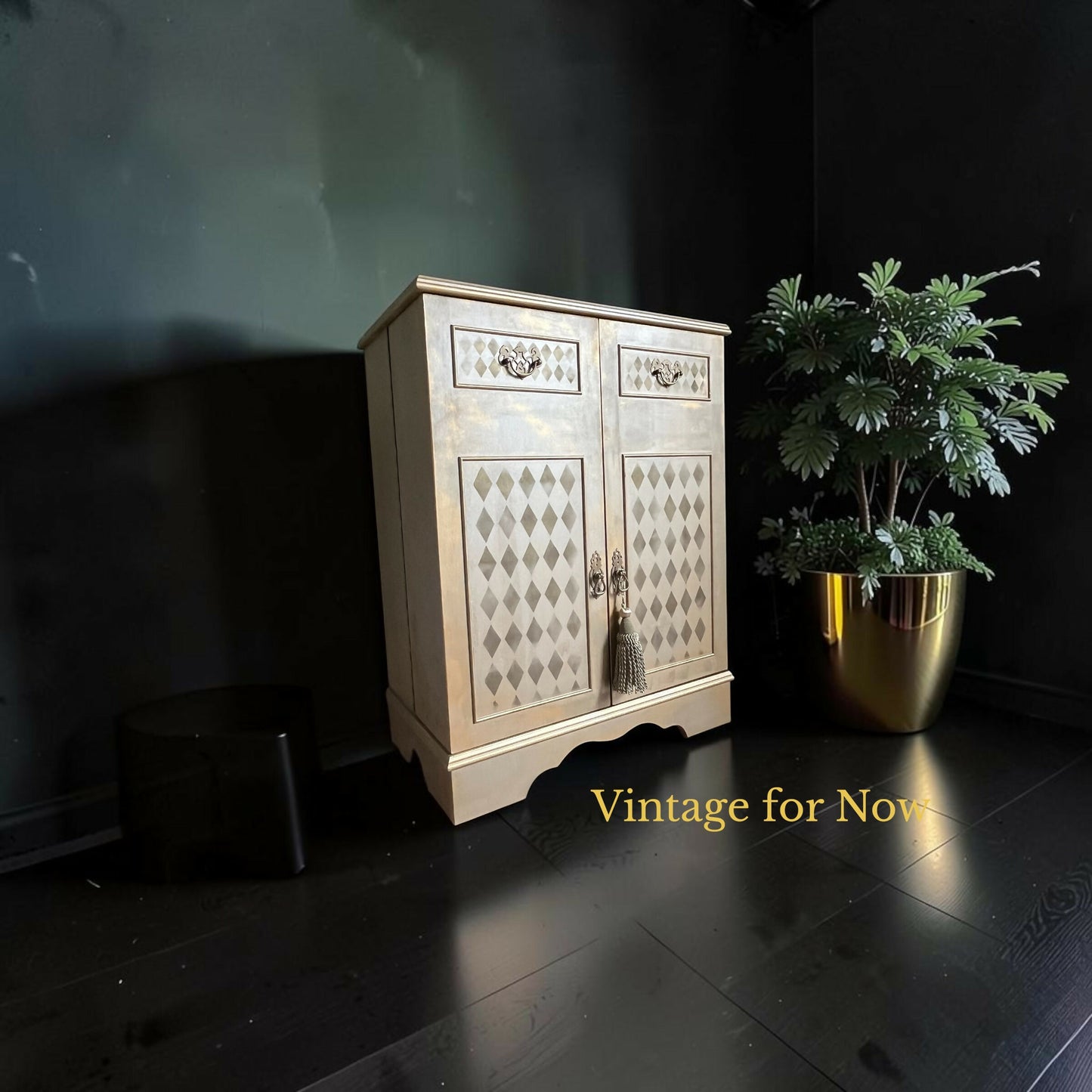 Aged Gold Drinks Cabinet