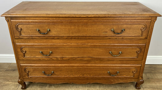 Chest of Drawers Vintage French Louis Oak 3 Drawers Carved Cabinet LOT 6265