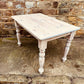 Stripped Pine Farmhouse Dining Table | Solid Wood Country Kitchen Table | Turned Legs Rustic Cottage Table