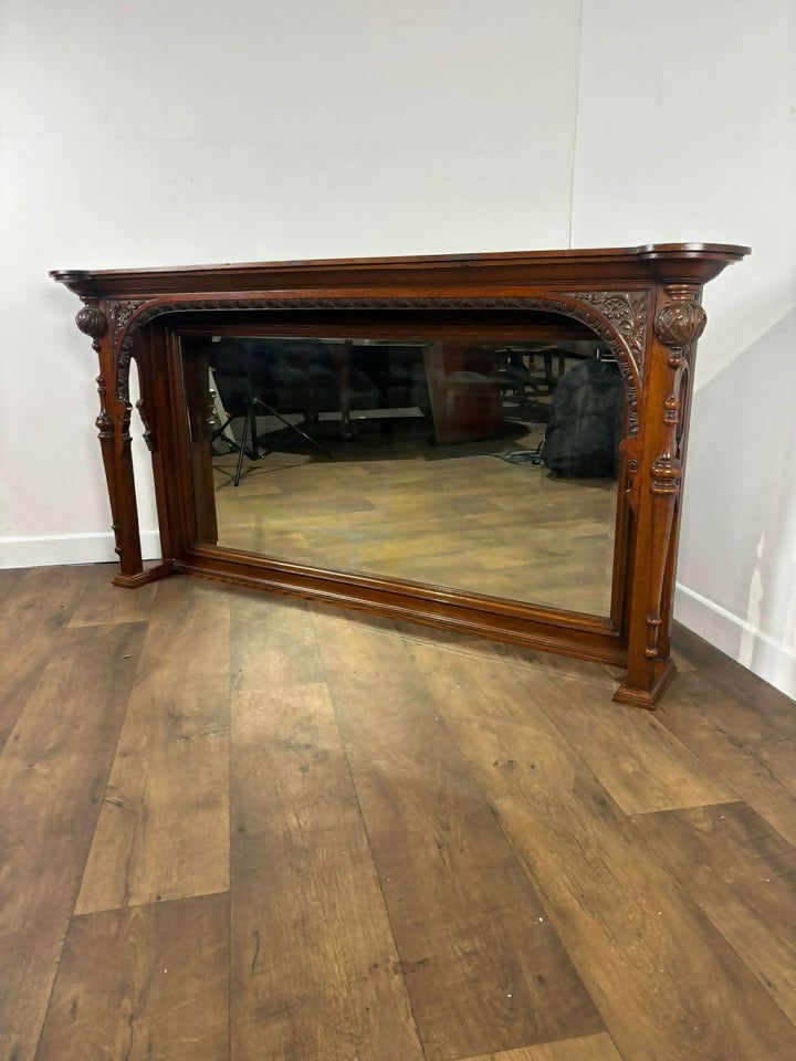 Victorian Mahogany Carved Mirror
