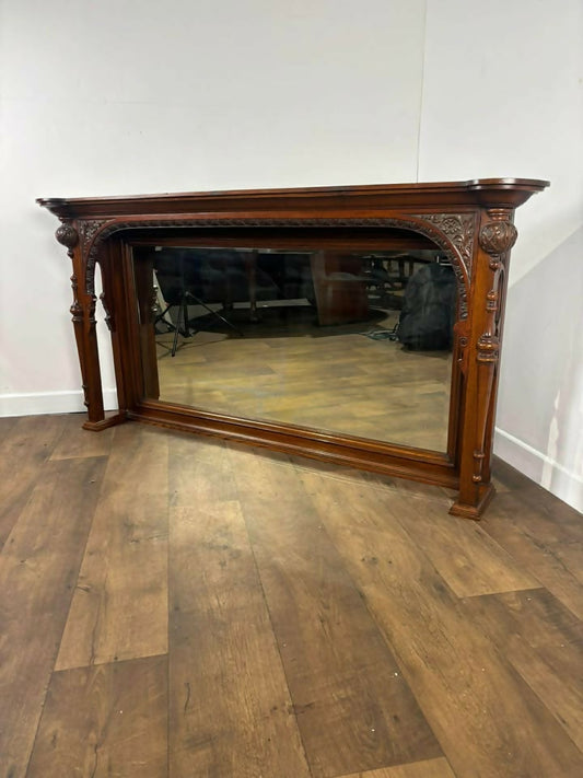 Victorian Mahogany Carved Mirror