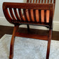 Vintage Carule Stool/Seat Indonesian Teak, Leather Padded Seat Cushion A Beauty!