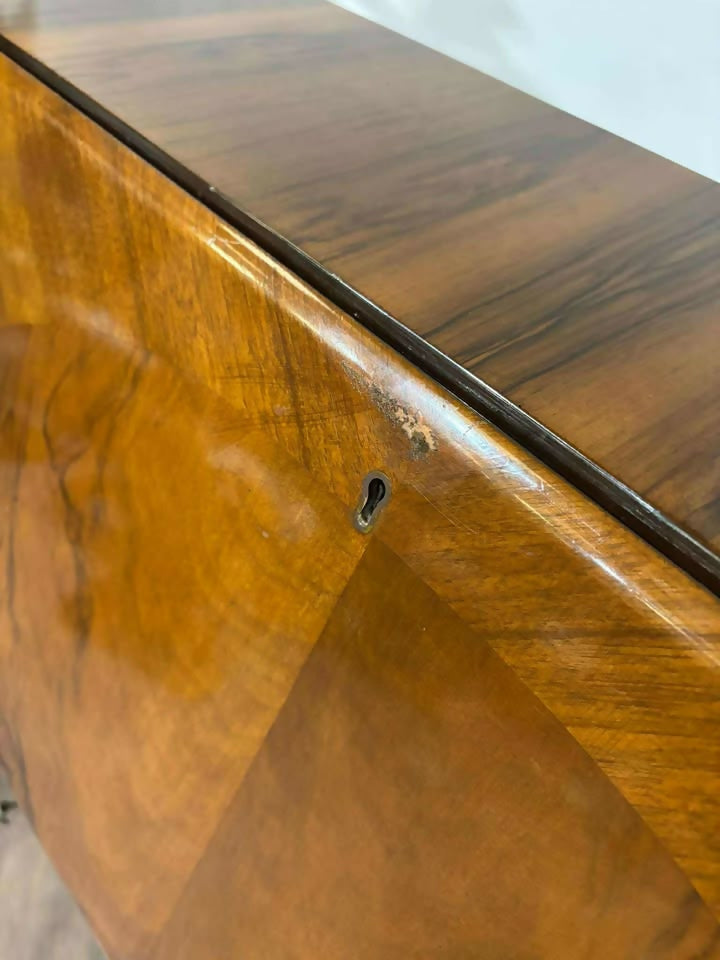 Slim Vintage Walnut Fitted Bureauxc