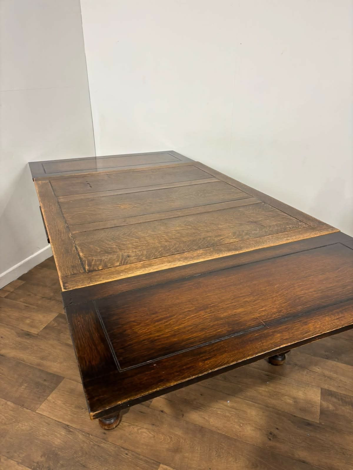 Vintage Oak Draw Leaf Dining Table – Barley Twist Base