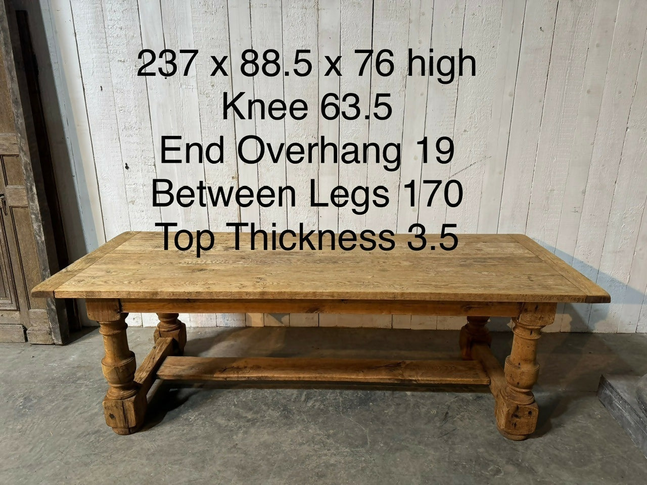 Characterful Larger Bleached Oak Farmhouse Dining Table