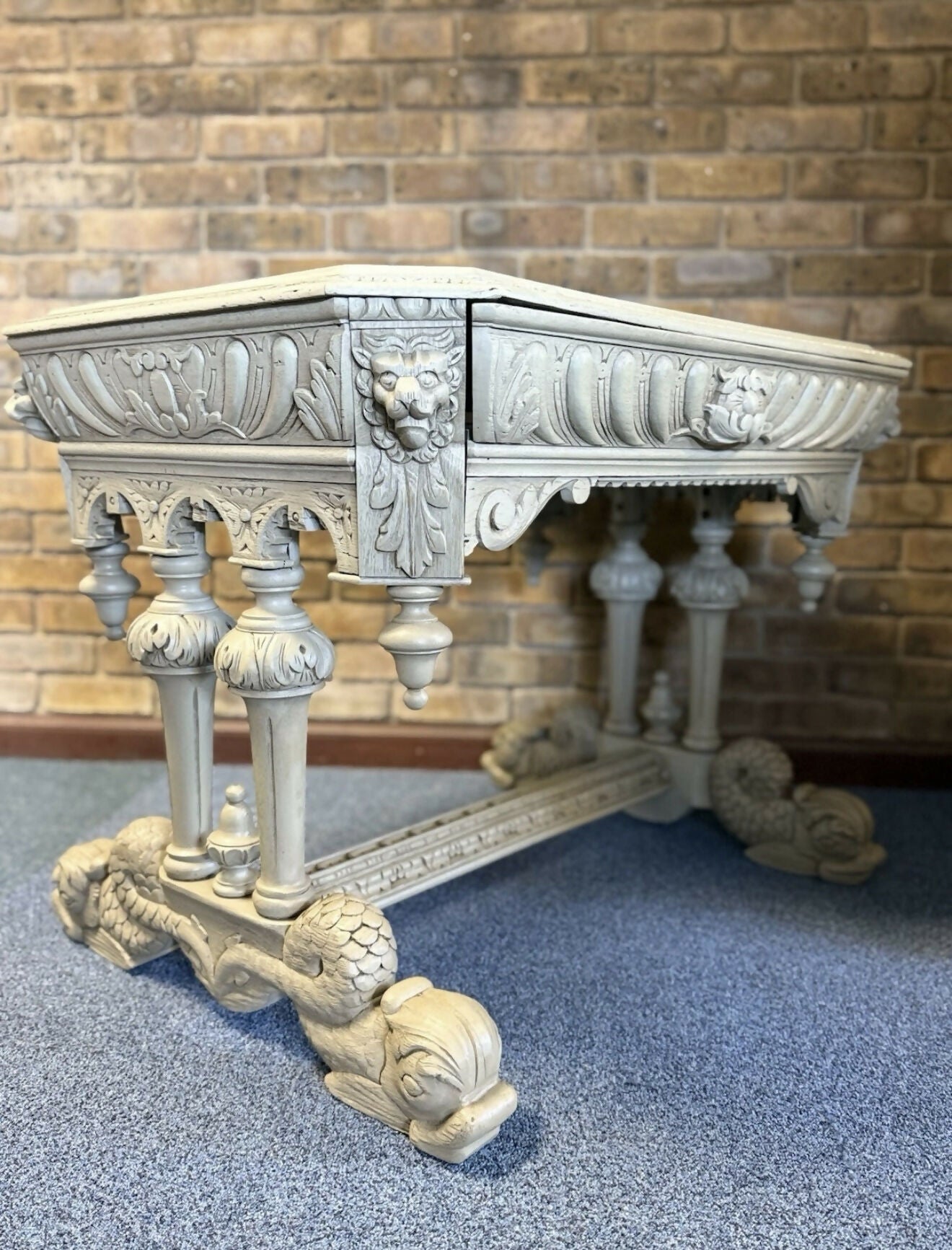 French Dolphin/ Library Table circa 1890