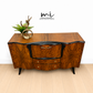 Refurbished Burr Walnut and Black Stonehill Art Deco Cocktail Cabinet, Drinks Cabinet, Vintage Sideboard, Gin Bar