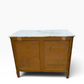 Antique Flame Mahogany Louis XVI Style Marble Top chest of drawers