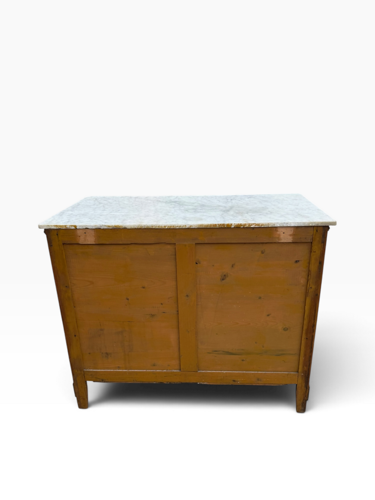 Antique Flame Mahogany Louis XVI Style Marble Top chest of drawers