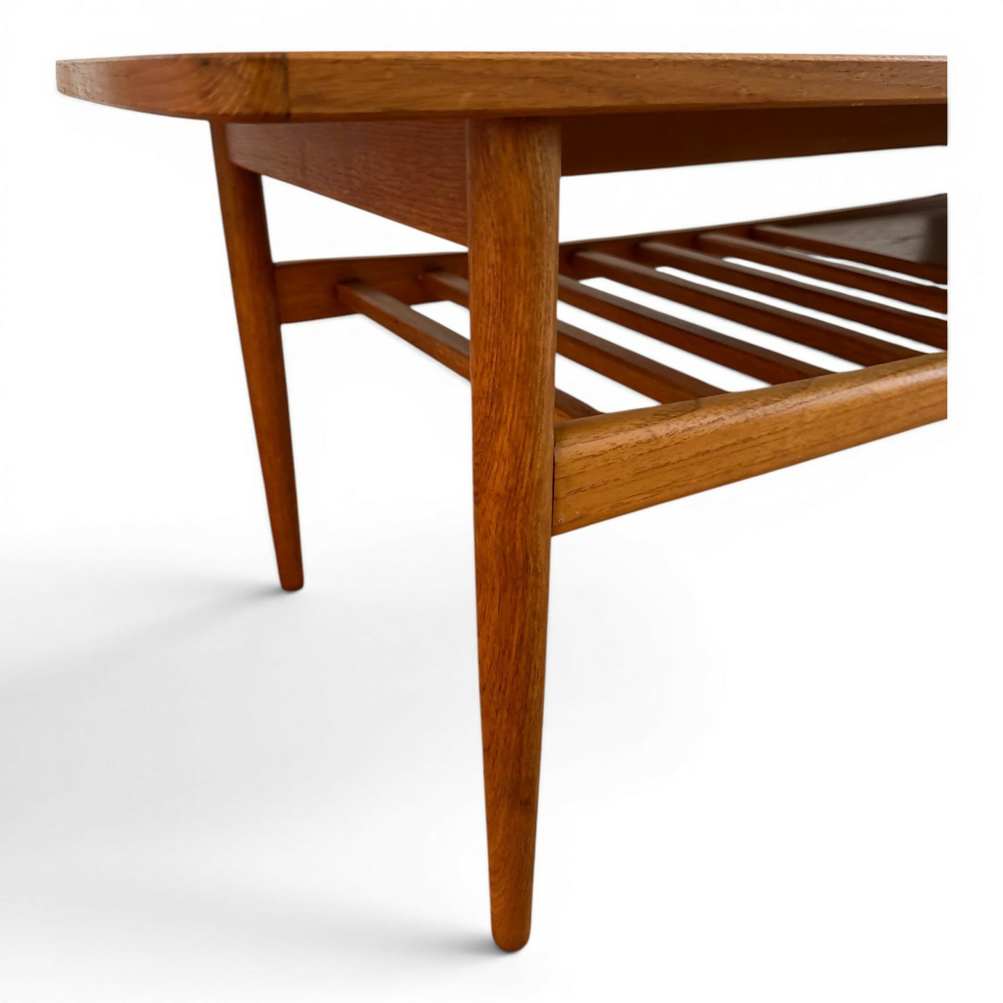 Mid Century Teak Coffee Table With Under Tier Shelf