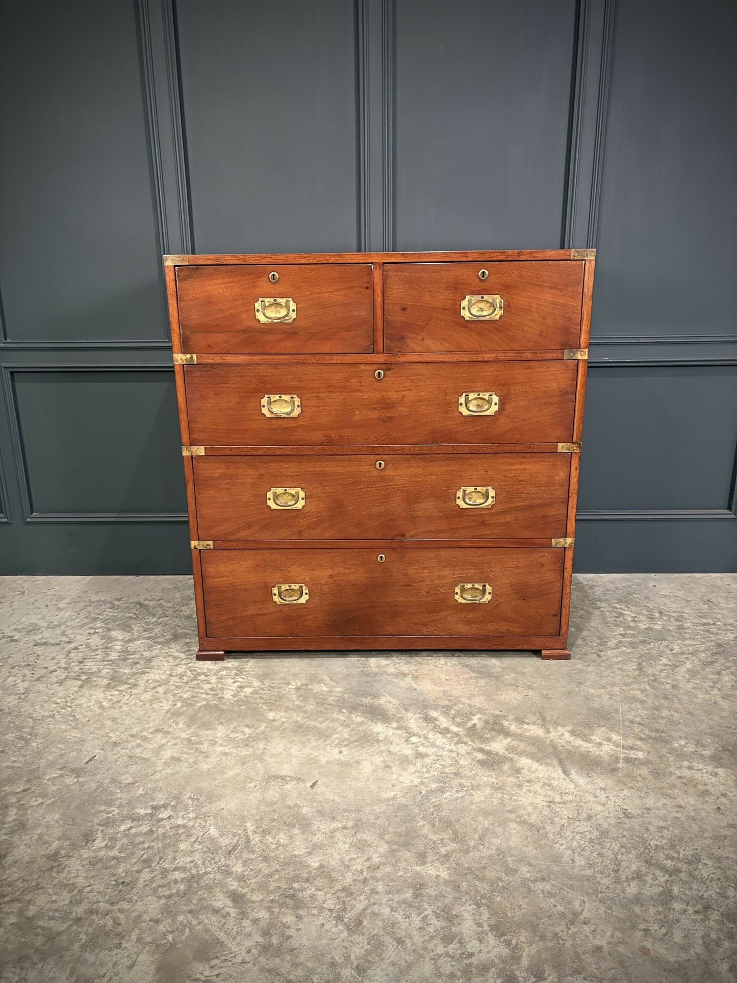Mahogany Military Vintage Campaign Chest By Ross & Co.