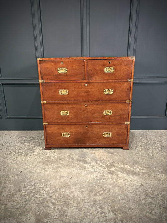Mahogany Military Vintage Campaign Chest By Ross & Co.
